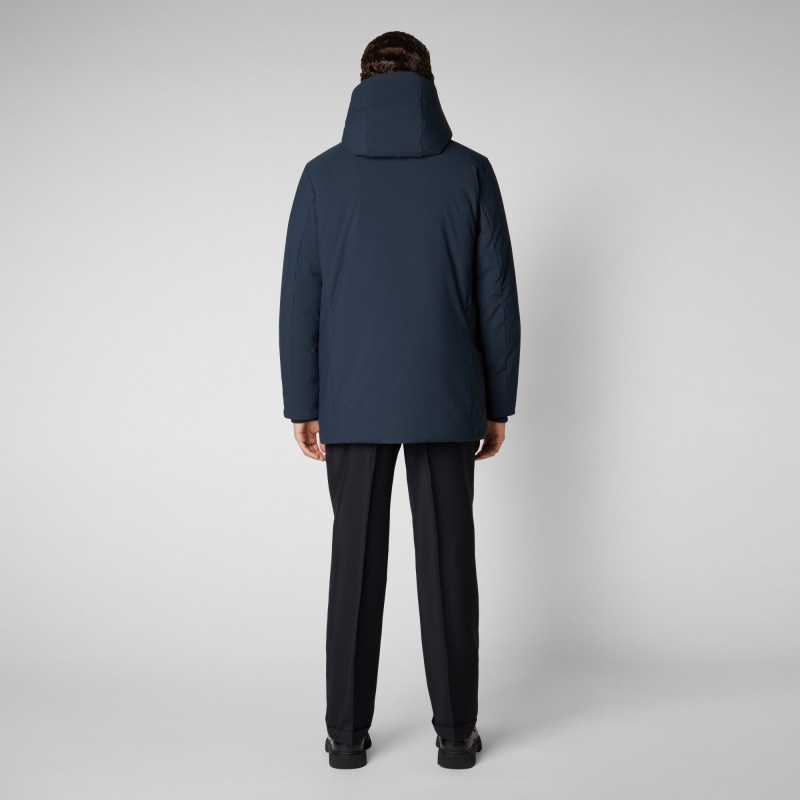 Save The Duck Antoine Encapuchado Parka Azules Negras | JYDCH8517