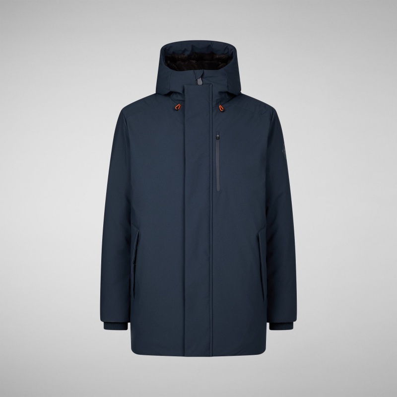 Save The Duck Antoine Encapuchado Parka Azules Negras | JYDCH8517