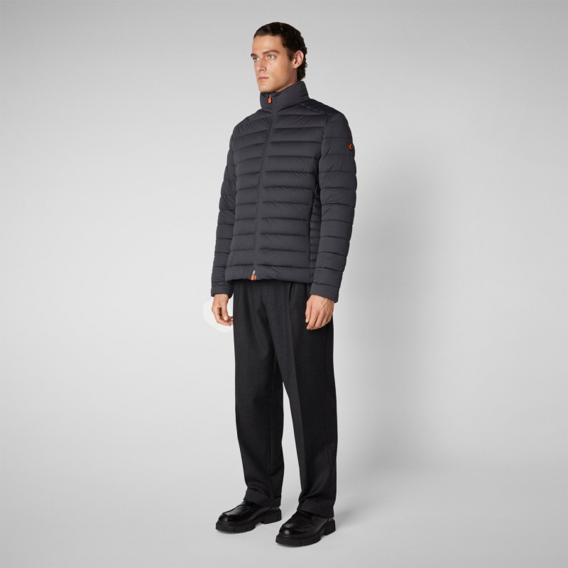 Save The Duck Ari Stretch Puffer Jacket Gris Negras | MNYGJ3452