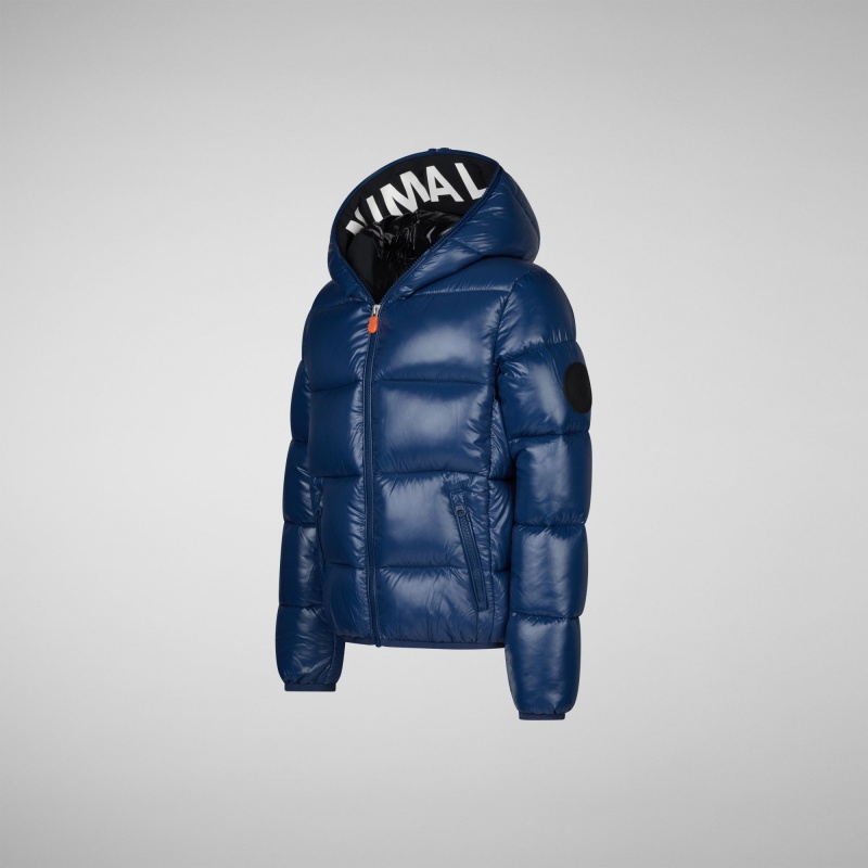 Save The Duck Artie Encapuchado Puffer Jacket Azules | FOAIT6401