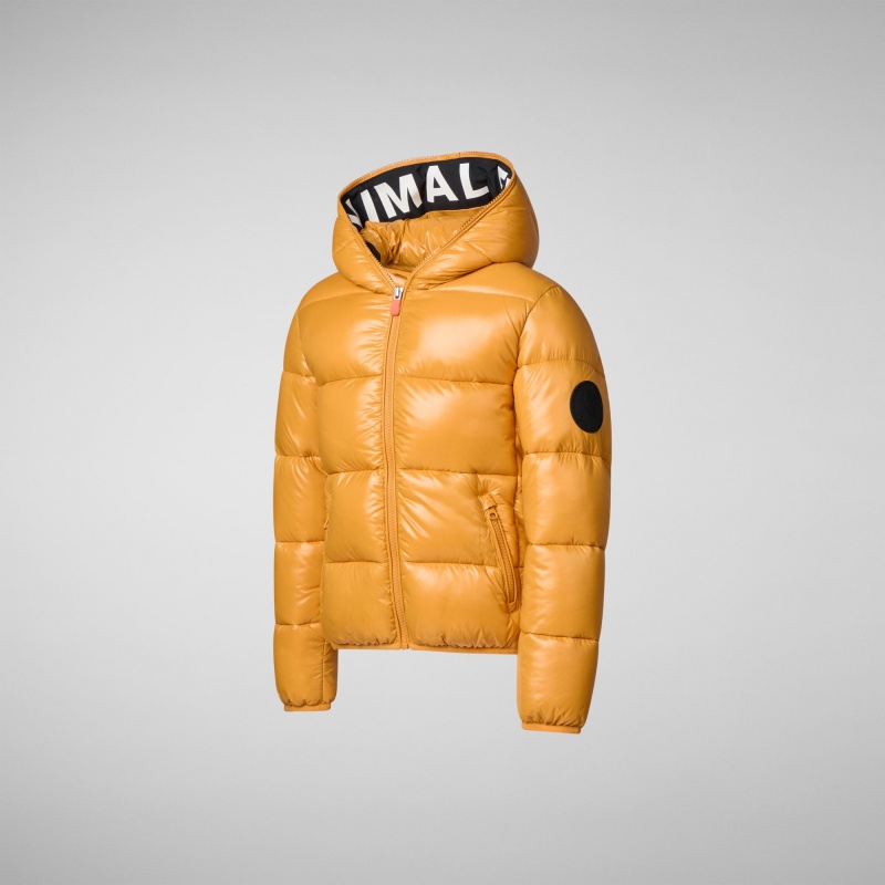 Save The Duck Artie Encapuchado Puffer Jacket Amarillo | XNUJM4093