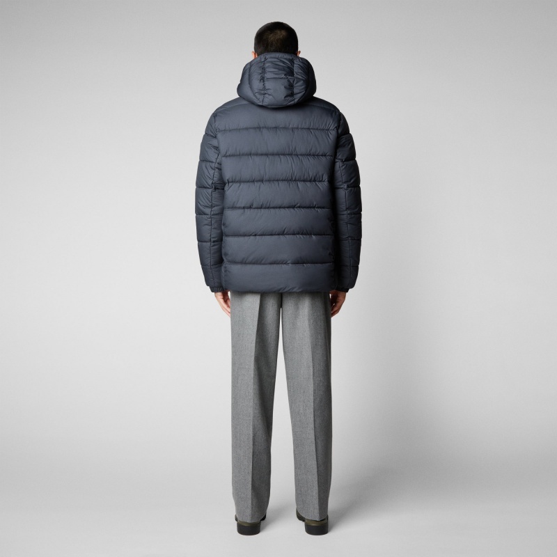 Save The Duck Boris Encapuchado Puffer Jacket Gris Negras | XUIVT2470