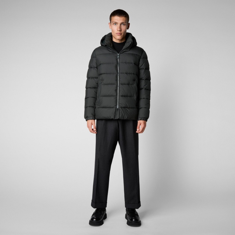 Save The Duck Boris Encapuchado Puffer Jacket Verde Negras | MXKPL8742