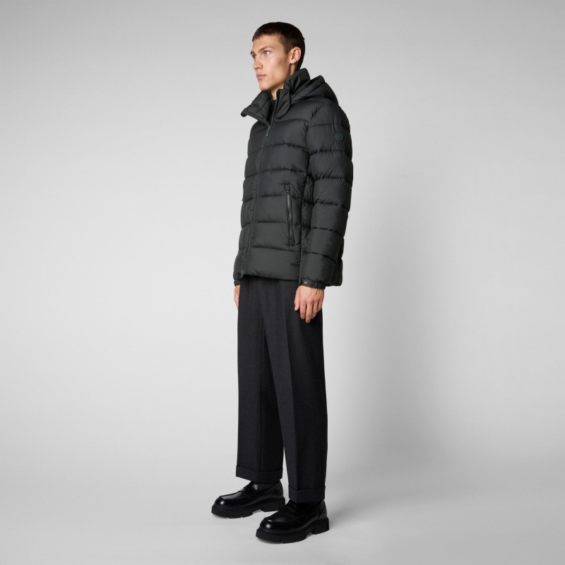 Save The Duck Boris Encapuchado Puffer Jacket Verde Negras | MXKPL8742