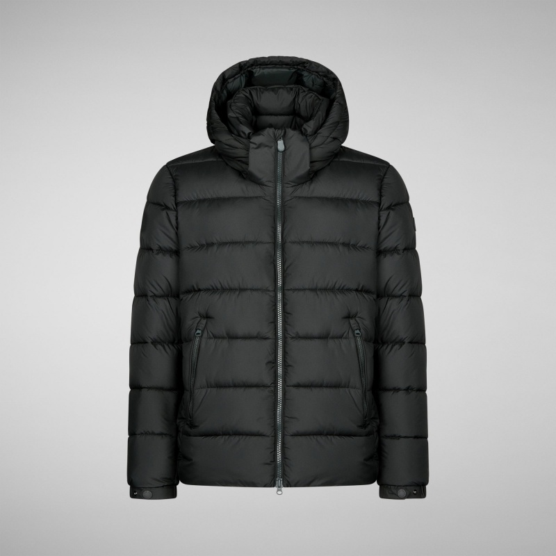 Save The Duck Boris Encapuchado Puffer Jacket Verde Negras | MXKPL8742