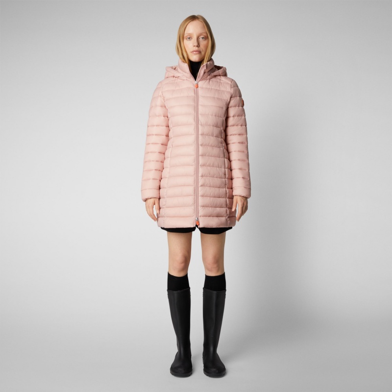 Save The Duck Carol Puffer Coat with Detachable Hood Rosas | SOLYA8425