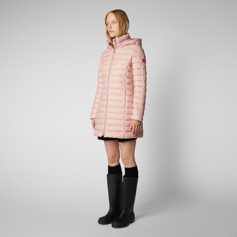 Save The Duck Carol Puffer Coat with Detachable Hood Rosas | SOLYA8425