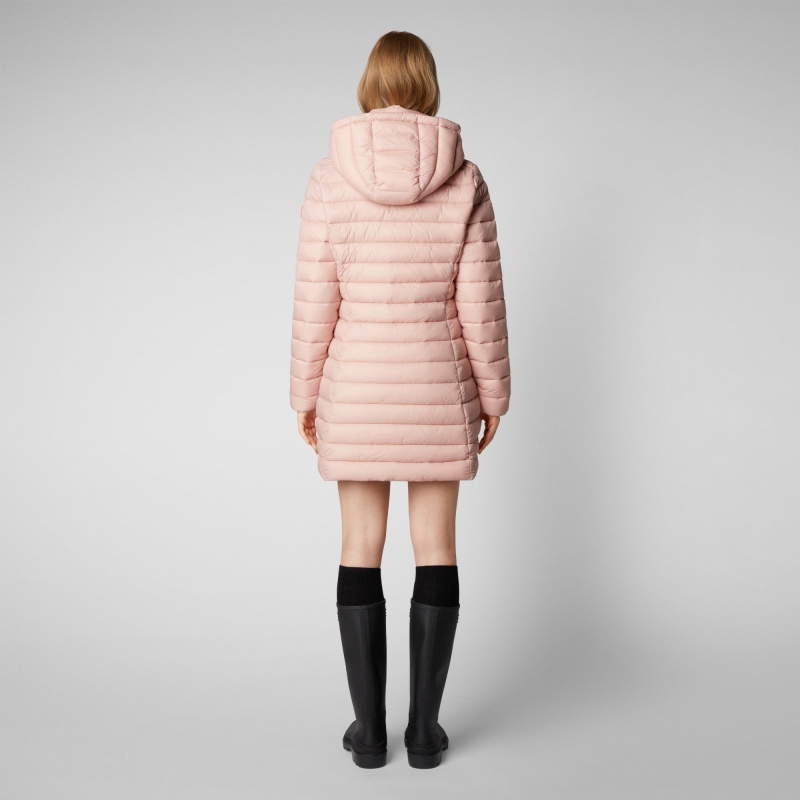 Save The Duck Carol Puffer Coat with Detachable Hood Rosas | SOLYA8425