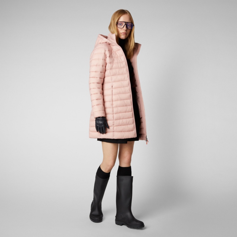 Save The Duck Carol Puffer Coat with Detachable Hood Rosas | SOLYA8425