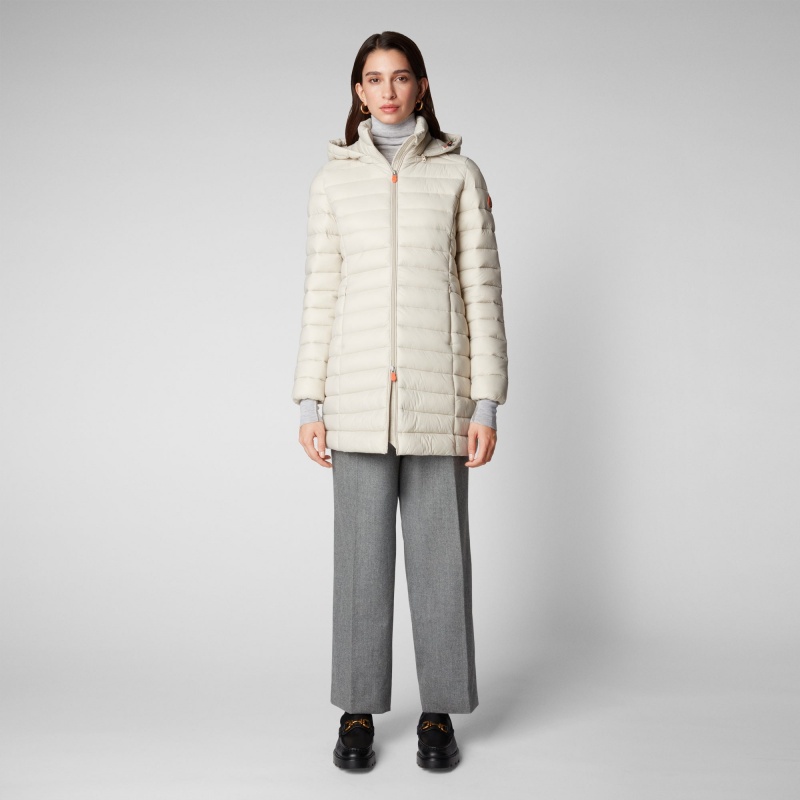 Save The Duck Carol Puffer Coat with Detachable Hood Beige | SDFVT4301