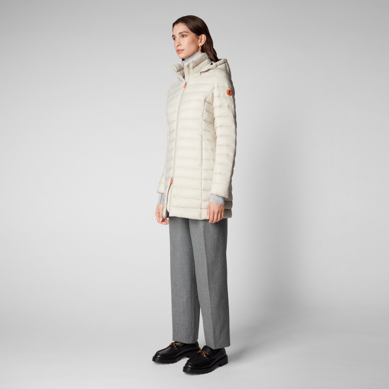 Save The Duck Carol Puffer Coat with Detachable Hood Beige | SDFVT4301