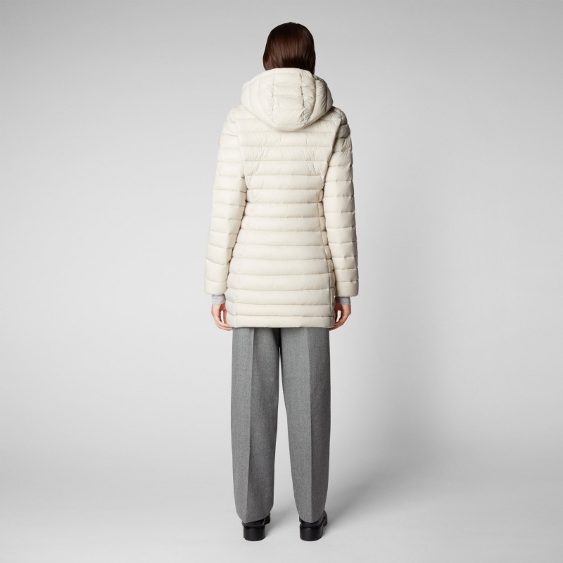 Save The Duck Carol Puffer Coat with Detachable Hood Beige | SDFVT4301