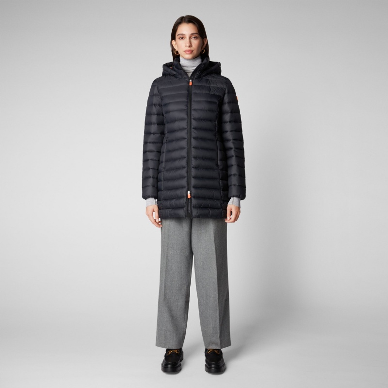 Save The Duck Carol Puffer Coat with Detachable Hood Negras | HOACB3724