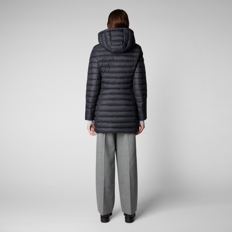 Save The Duck Carol Puffer Coat with Detachable Hood Negras | HOACB3724