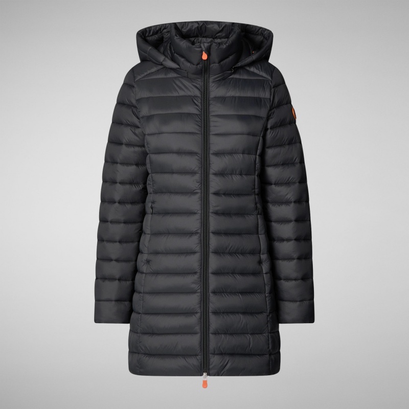 Save The Duck Carol Puffer Coat with Detachable Hood Negras | HOACB3724