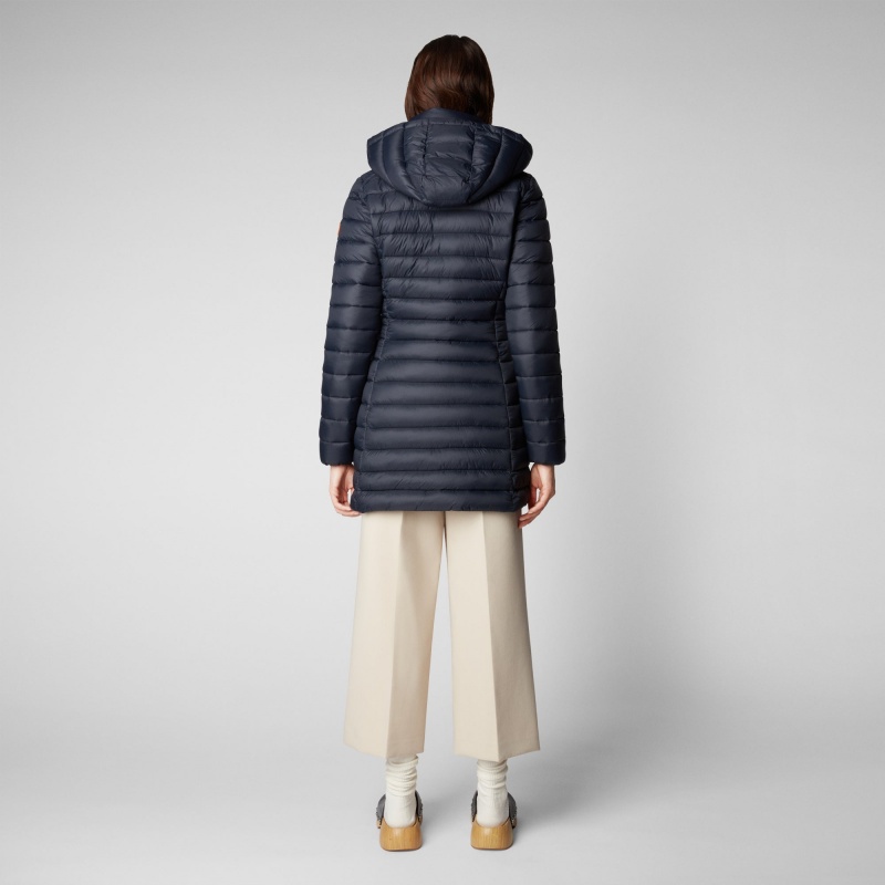 Save The Duck Carol Puffer Coat with Detachable Hood Azules Negras | FKYEZ4539