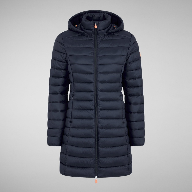 Save The Duck Carol Puffer Coat with Detachable Hood Azules Negras | FKYEZ4539