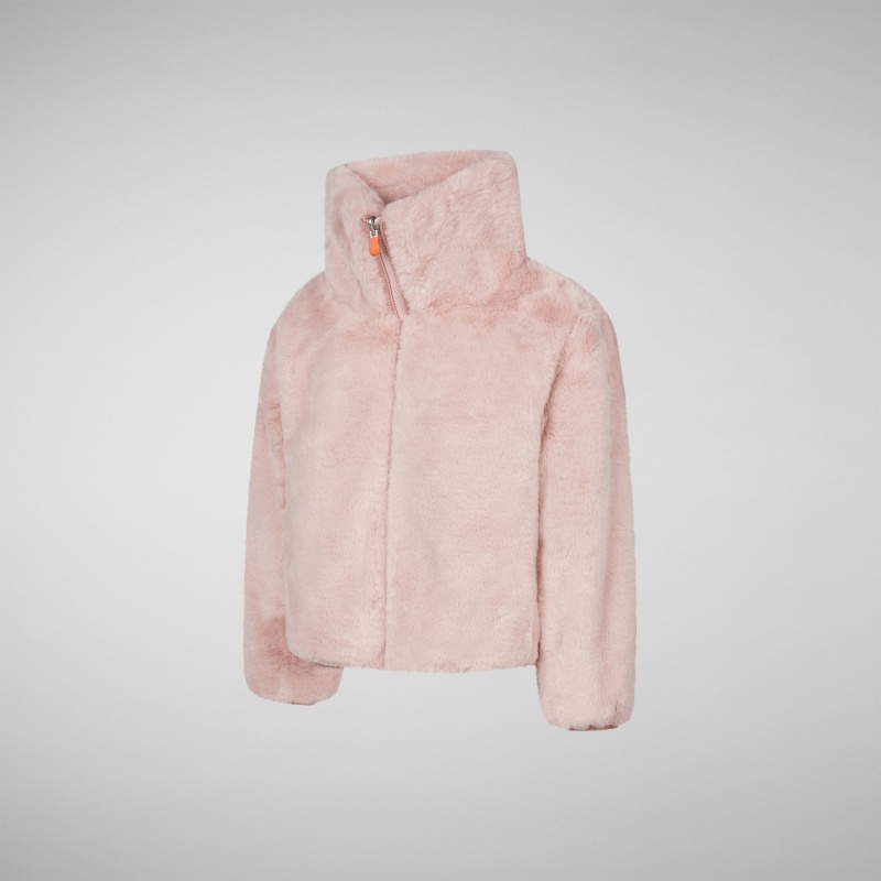 Save The Duck Ceri Faux Fur Reversible Jacket Rosas | OTURM0249