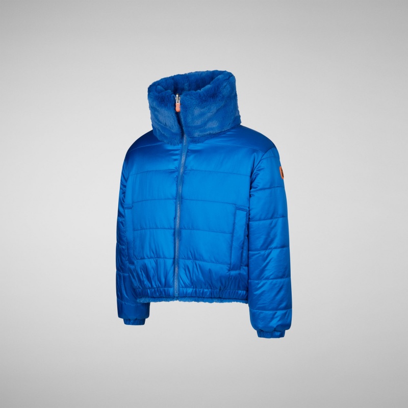 Save The Duck Ceri Faux Fur Reversible Jacket Azules | JUCFY4506 