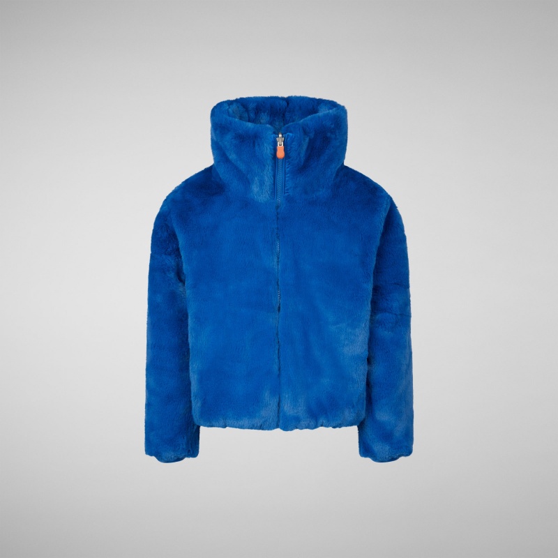 Save The Duck Ceri Faux Fur Reversible Jacket Azules | JUCFY4506 