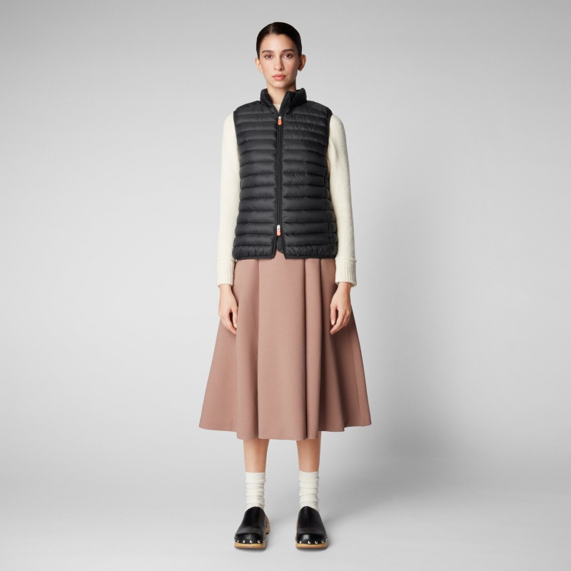 Save The Duck Charlotte Puffer Vest Negras | GXDWH7354