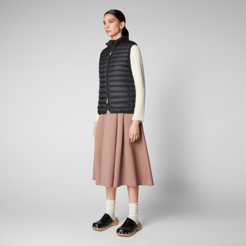 Save The Duck Charlotte Puffer Vest Negras | GXDWH7354