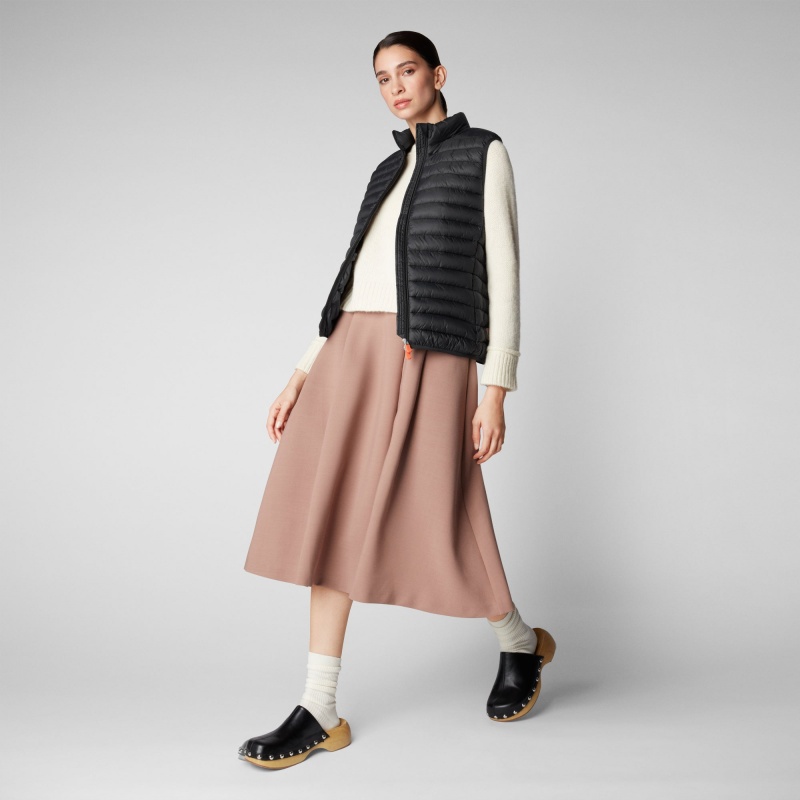 Save The Duck Charlotte Puffer Vest Negras | GXDWH7354