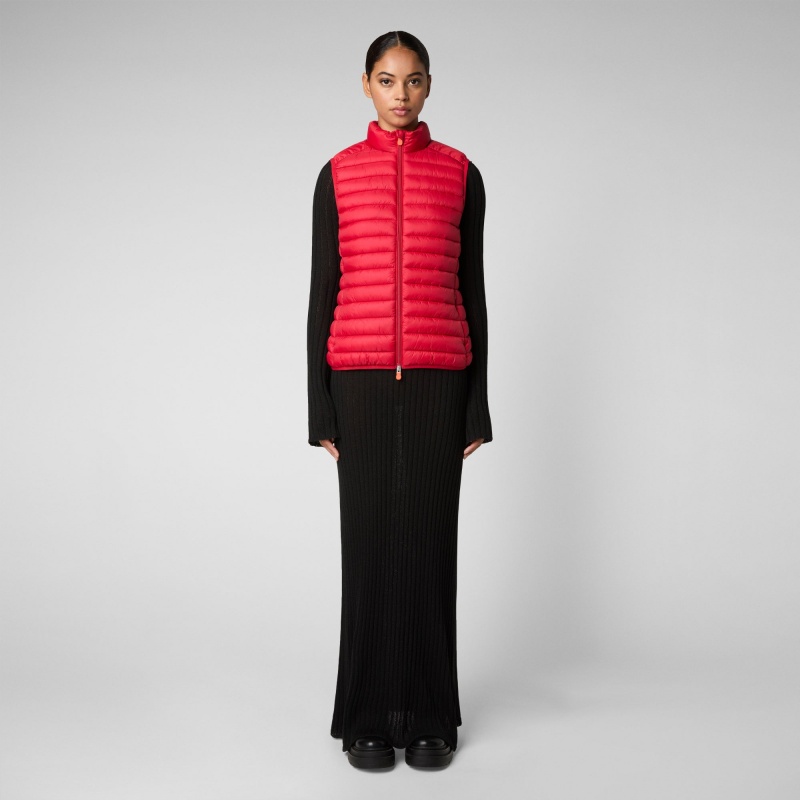 Save The Duck Charlotte Puffer Vest Rojas | JZIYV9657