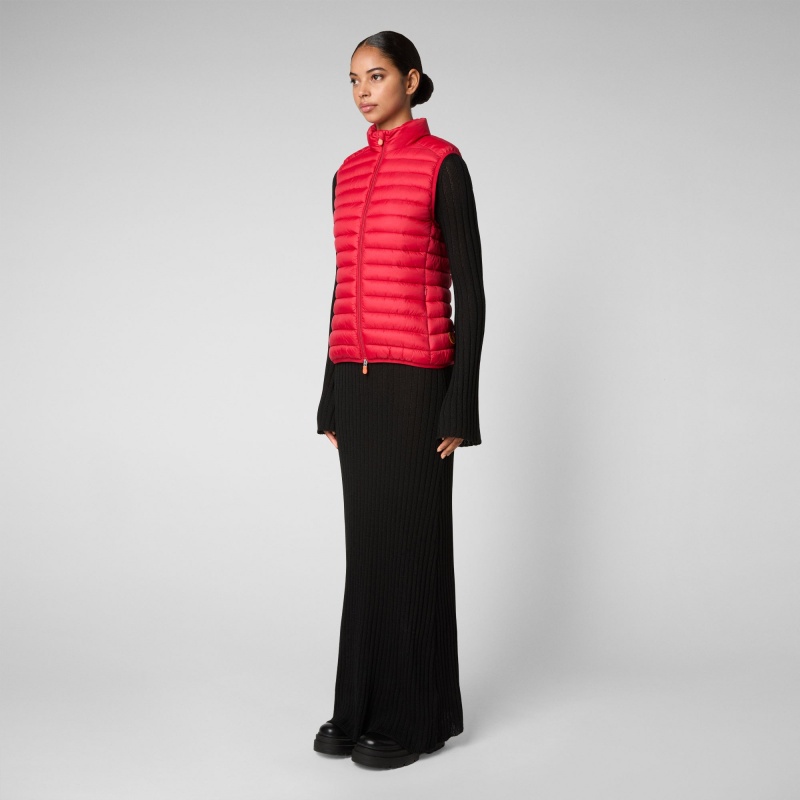 Save The Duck Charlotte Puffer Vest Rojas | JZIYV9657