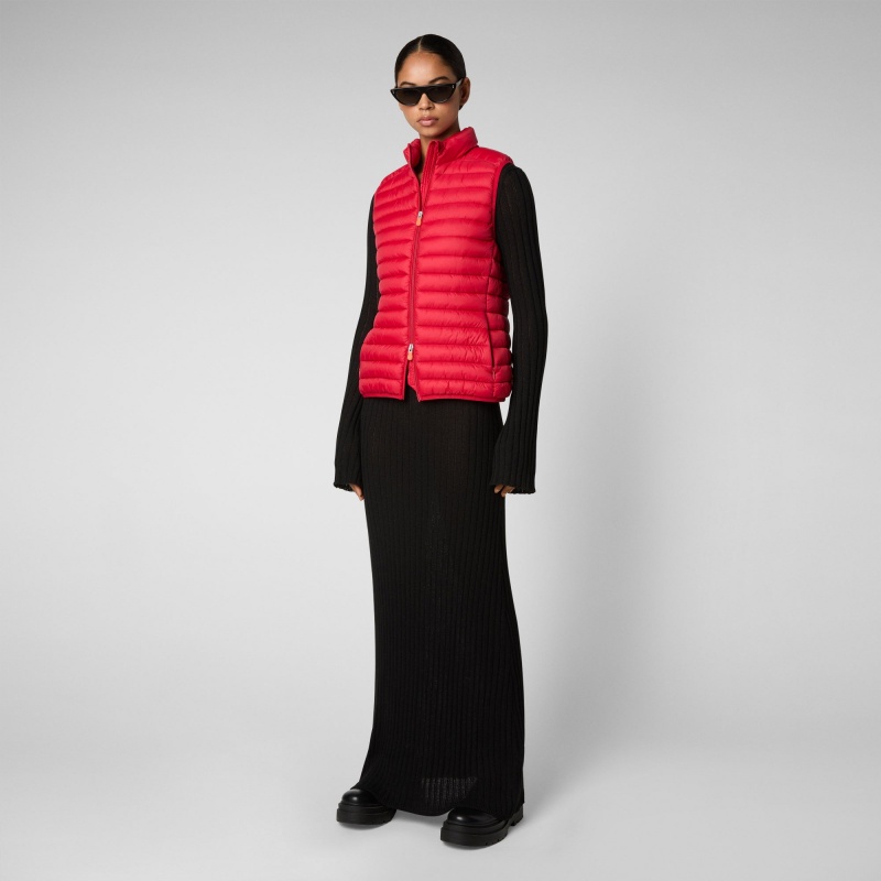 Save The Duck Charlotte Puffer Vest Rojas | JZIYV9657