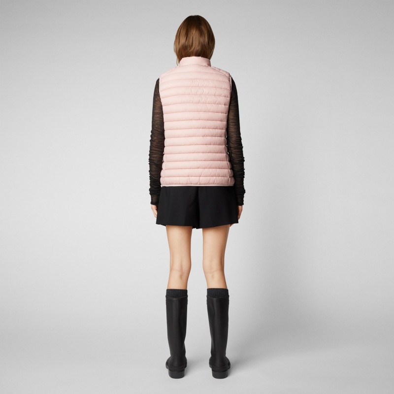 Save The Duck Charlotte Puffer Vest Rosas | NMYAK7041