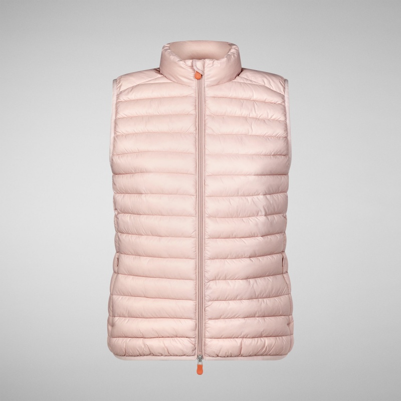 Save The Duck Charlotte Puffer Vest Rosas | NMYAK7041