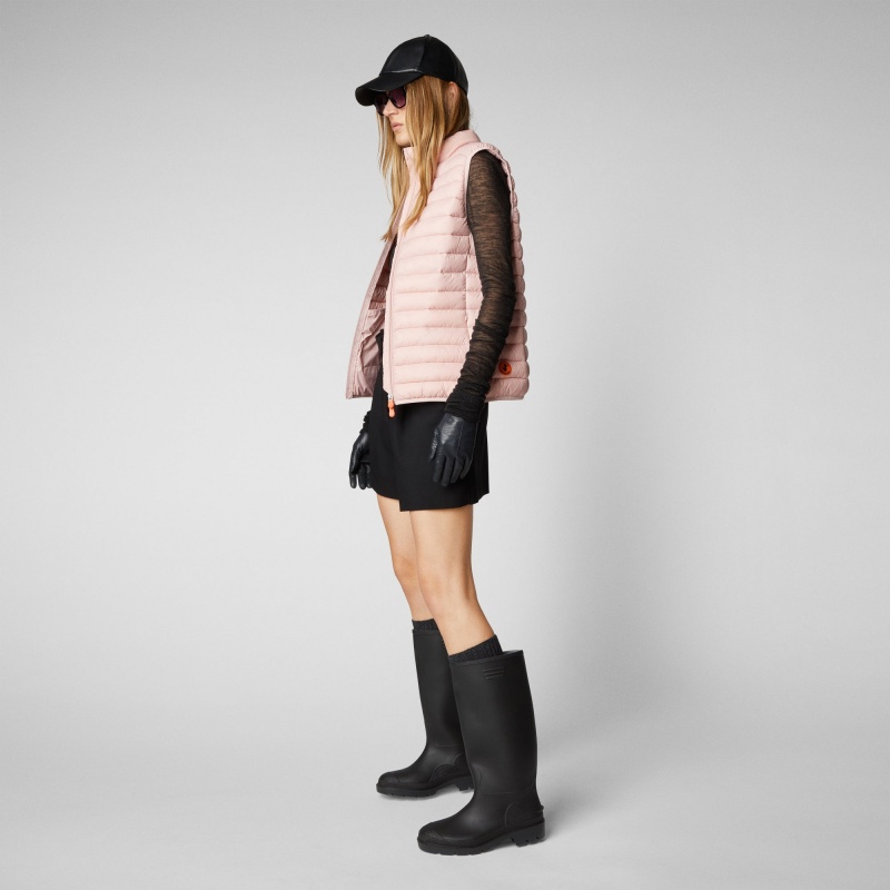 Save The Duck Charlotte Puffer Vest Rosas | NMYAK7041