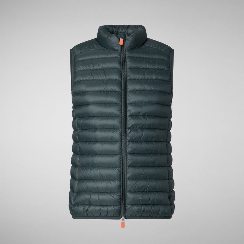 Save The Duck Charlotte Puffer Vest Verde Negras | CLXEW0837