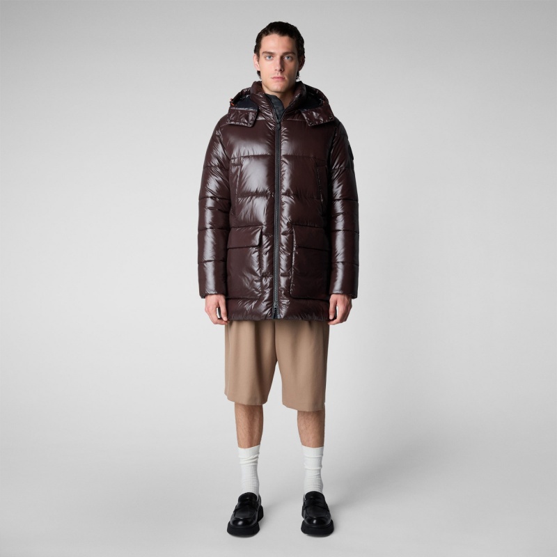 Save The Duck Christian Encapuchado Puffer Coat Marrones Negras | TFHEB4325