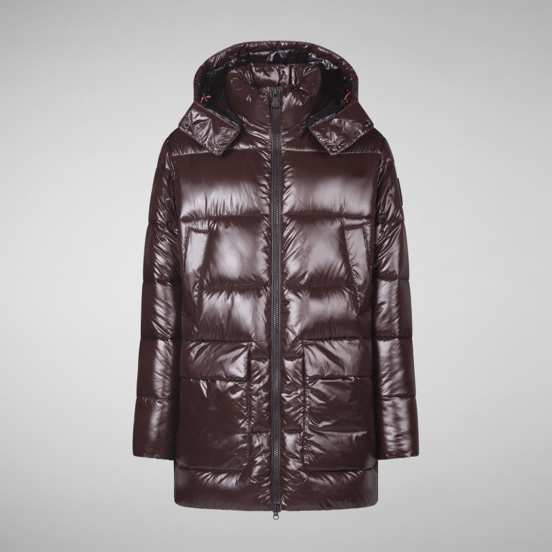 Save The Duck Christian Encapuchado Puffer Coat Marrones Negras | TFHEB4325