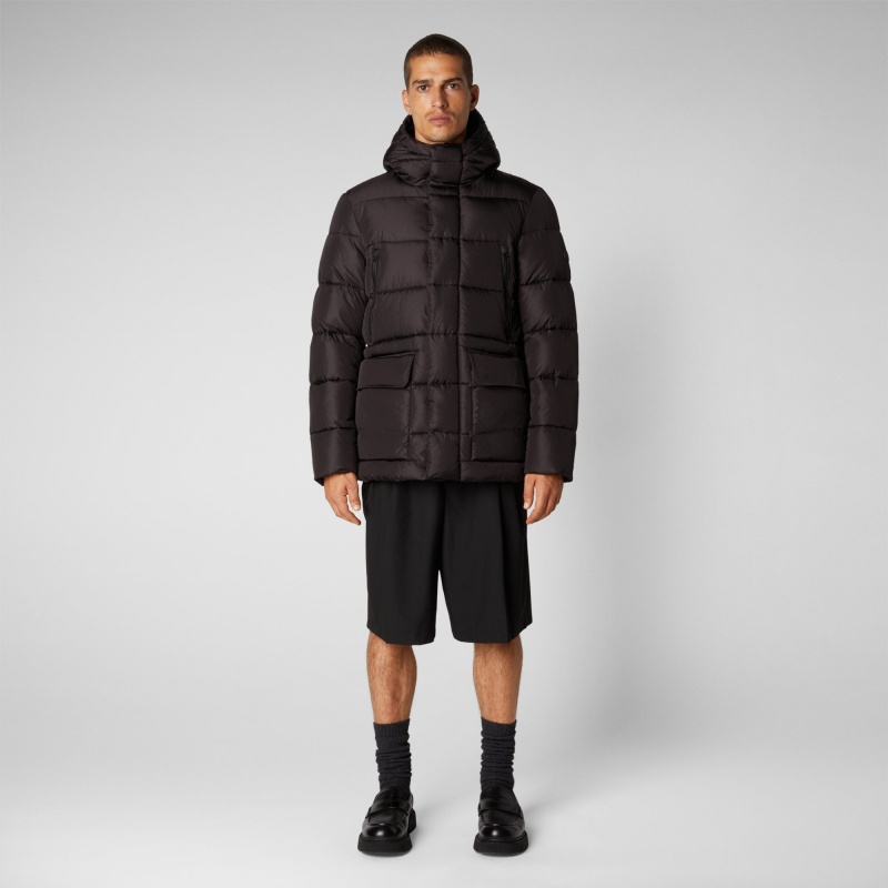 Save The Duck Cliff Encapuchado Puffer Coat Marrones Negras | BNWGK9410