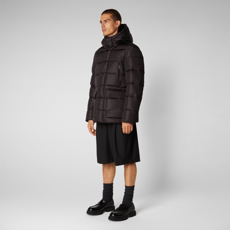 Save The Duck Cliff Encapuchado Puffer Coat Marrones Negras | BNWGK9410