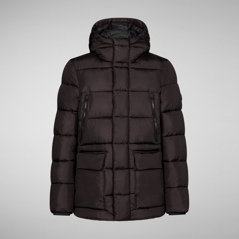 Save The Duck Cliff Encapuchado Puffer Coat Marrones Negras | BNWGK9410