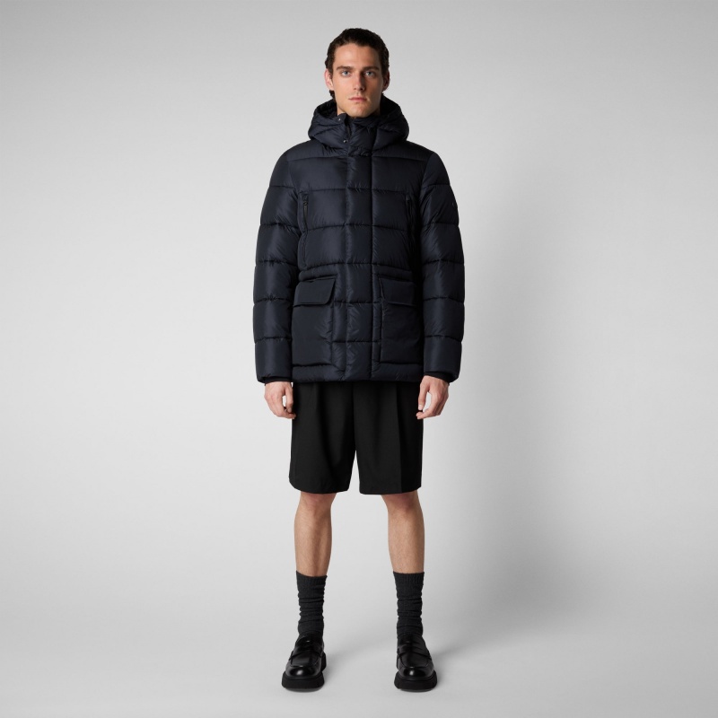 Save The Duck Cliff Encapuchado Puffer Coat Azules Negras | WVCBZ2517