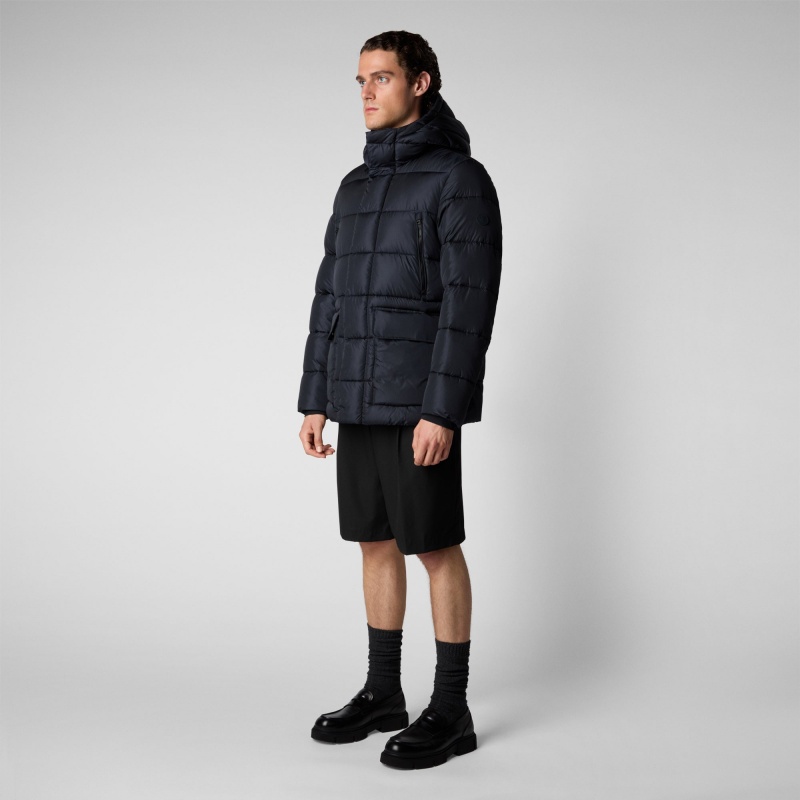 Save The Duck Cliff Encapuchado Puffer Coat Azules Negras | WVCBZ2517