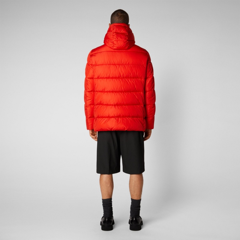 Save The Duck Cliff Encapuchado Puffer Coat Rojas | VLGCU9623