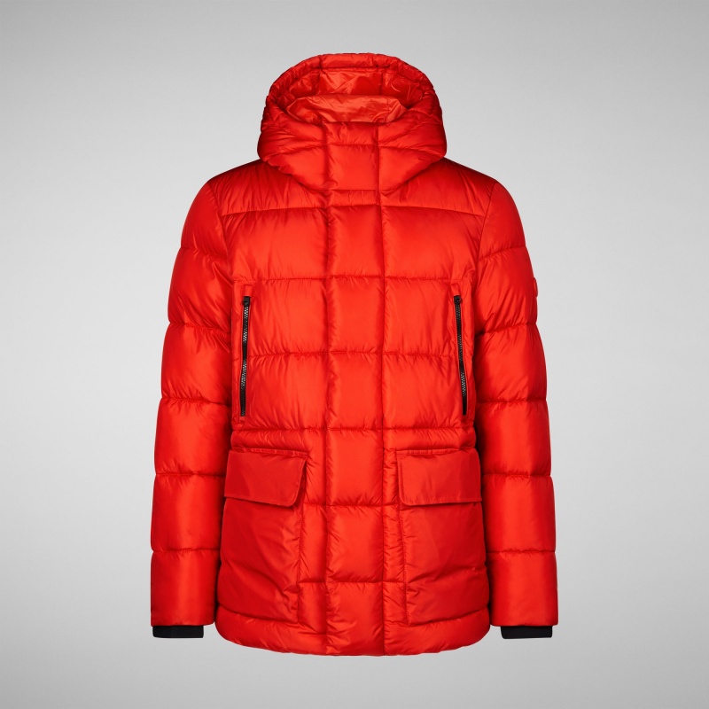Save The Duck Cliff Encapuchado Puffer Coat Rojas | VLGCU9623
