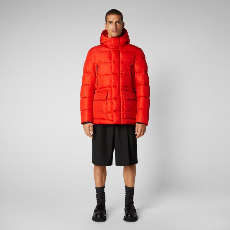 Save The Duck Cliff Encapuchado Puffer Coat Rojas | VLGCU9623