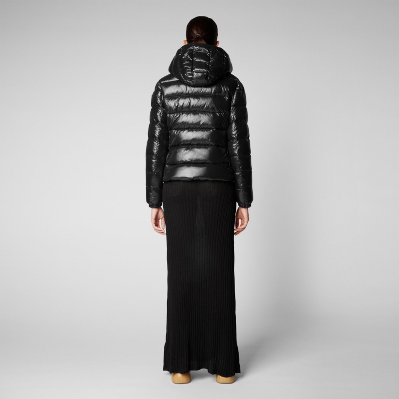 Save The Duck Cosmary Puffer Jacket with Detachable Hood Negras | METDC8104