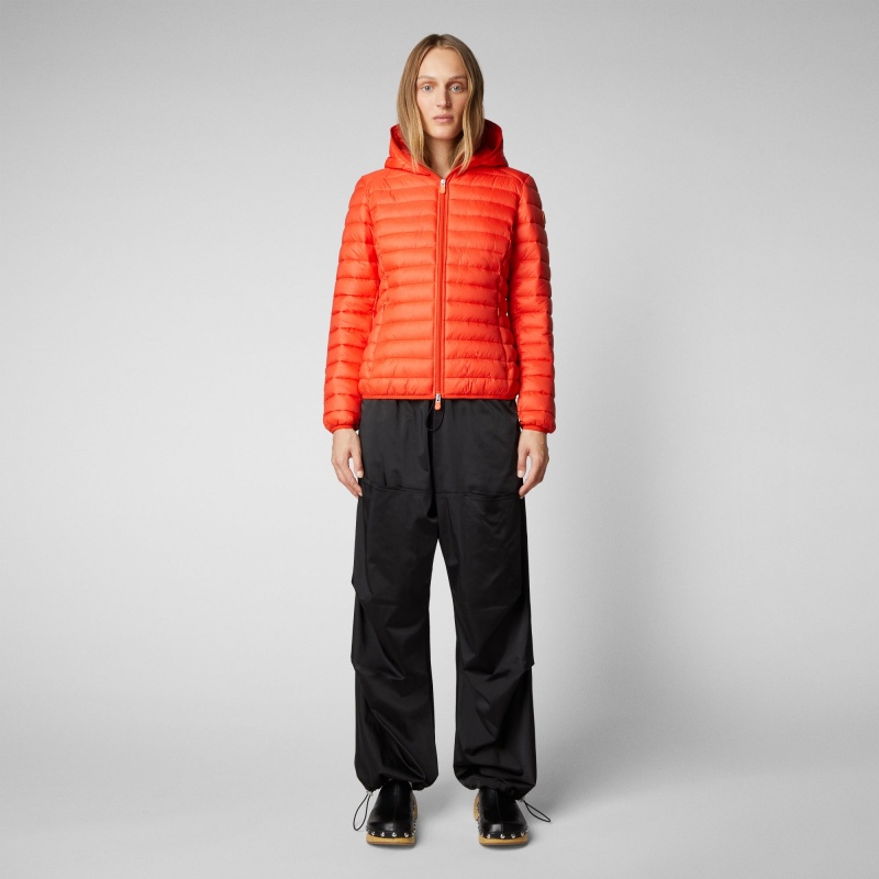 Save The Duck Daisy Encapuchado Puffer Jacket Rojas | RYJWL4301