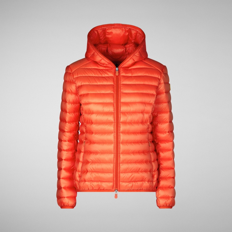 Save The Duck Daisy Encapuchado Puffer Jacket Rojas | RYJWL4301