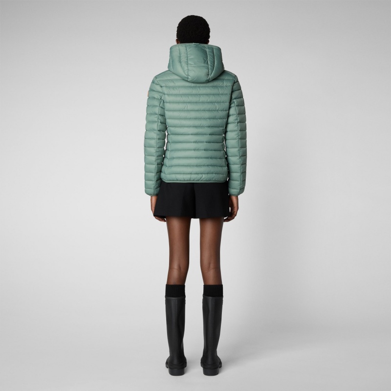 Save The Duck Daisy Encapuchado Puffer Jacket Verde | CUELK2941