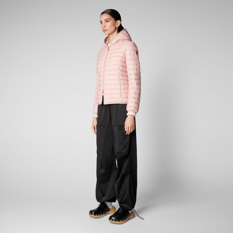 Save The Duck Daisy Encapuchado Puffer Jacket Rosas | LXESY8614