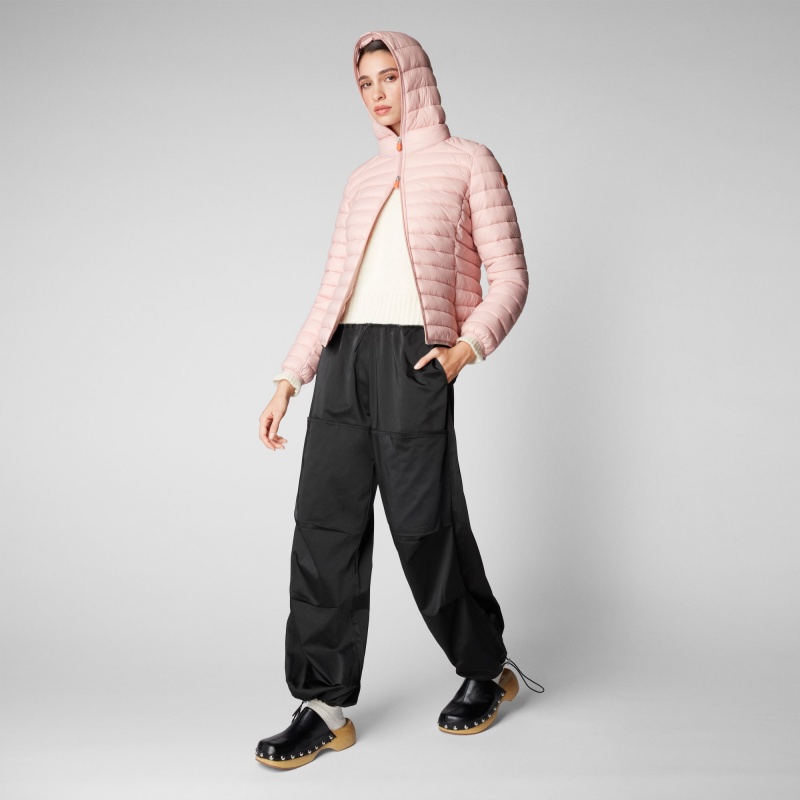 Save The Duck Daisy Encapuchado Puffer Jacket Rosas | LXESY8614